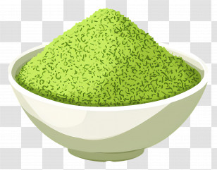Matcha Powder - Green Powder In Bowl Illustration Transparent PNG