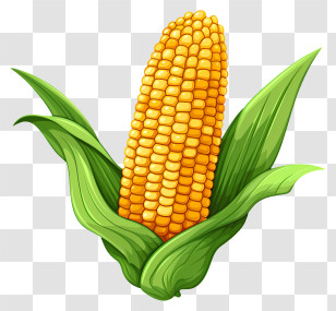 Doodle Style Corn - Fresh Corn On The Cob Illustration Transparent PNG