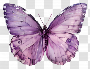 Purple Butterfly - Beautiful Purple Butterfly Illustration Transparent PNG