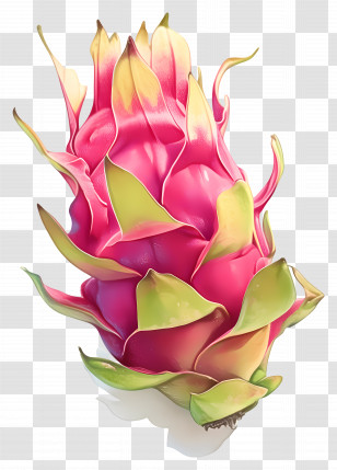 Dragon Fruit - Bright Pink Dragon Fruit Transparent PNG
