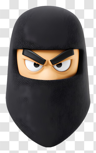 Ninja Face - Black Ninja Character Transparent PNG