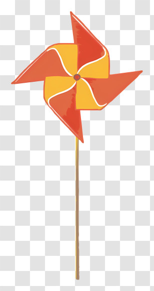 Cartoon - Orange Pinwheel Toy Transparent PNG