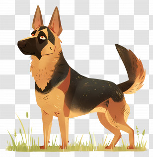 Dog German Shepherd - German Shepherd Dog Cartoon Illustration Transparent PNG