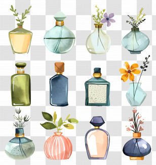 Perfume Bottle - Watercolor Perfume Bottle Illustration Transparent PNG
