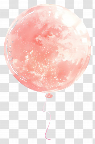Single Balloon - Delicate Pink Transparent Balloon For Celebrations Transparent PNG