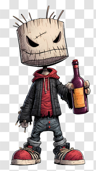 Evil Voodoo Doll - Cartoon Character With Bottle Transparent PNG