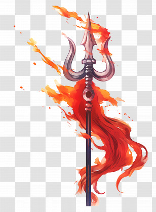 Maha Shivaratri - Flaming Trident Illustration Transparent PNG