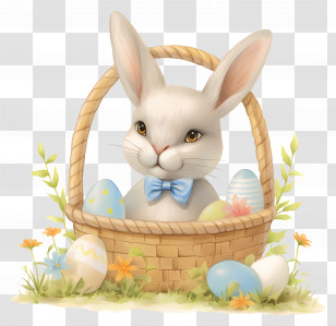 Easter Bunny - Easter Bunny With Basket Transparent PNG