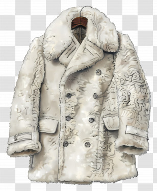 Coat - White Fur Coat Transparent PNG
