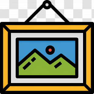 Photo Frame - Landscape Picture With Mountains Transparent PNG