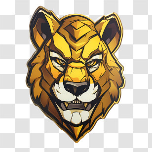 Golden Freddy - Bold Lion Illustration In Artistic Style Transparent PNG