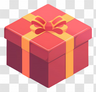 Gift Box - Festive Gift Box With Ribbon Bow Transparent PNG