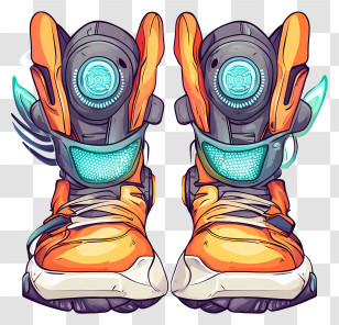 Tech Fairy Shoes - Futuristic Sneakers With Tech Elements Transparent PNG