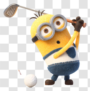 Minion Playing Golf - Yellow Minion Playing Golf Transparent PNG