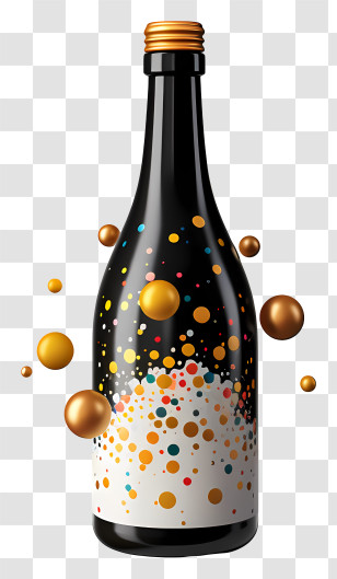 Sparkling Wine - Sparkling Bottle With Bubbles Transparent PNG