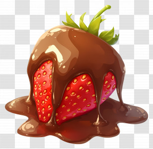 Chocolate Strawberry - Strawberry Dipped In Chocolate Transparent PNG