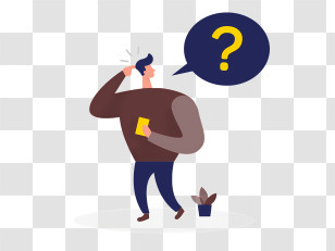Icon - Man Thinking Illustration With Question Mark Transparent PNG