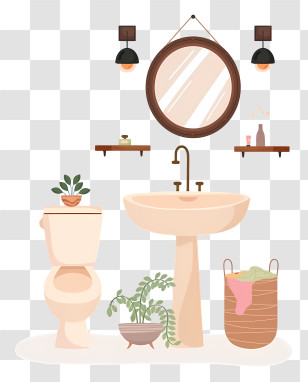 Bathroom - Cozy Bathroom With Plants Transparent PNG