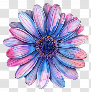 Transvaal Daisy - Colorful Purple And Pink Flower Illustration Transparent PNG