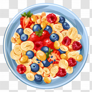 Cereal - Delicious Fruit Salad Bowl Illustration Transparent PNG