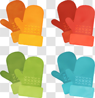Gloves - Colorful Mittens For Winter Wear Transparent PNG