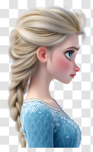 Elsa Frozen - Blonde Animated Character In Blue Dress Transparent PNG