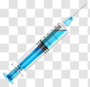 Syringe With Blue Liquid - Medical Syringe With Blue Liquid Transparent PNG