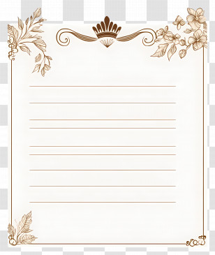 Wedding Border - Floral Lined Stationery Paper Transparent PNG