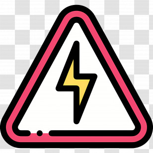 Electrical Warning - Electric Hazard Warning Sign With Bolt Transparent PNG