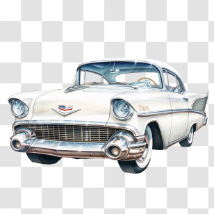 Collector Car Appreciation Day - White Vintage Car Design Transparent PNG