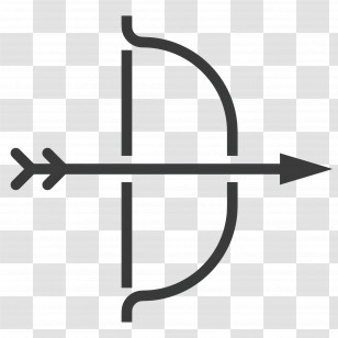 Bow Arrow - Simple Bow And Arrow Icon Transparent PNG