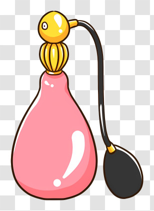 Icon - Vintage Pink Perfume Bottle With Atomizer Transparent PNG