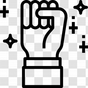 Fist Hand - Raised Fist Symbol With Sparkles Transparent PNG