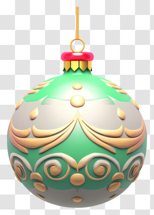 Christmas Ornament - Elegant Green Christmas Ornament Transparent PNG