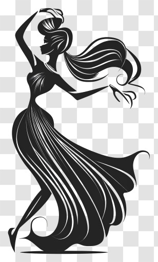 Female Dancing Silhouette - Graceful Dancing Woman Silhouette Transparent PNG