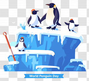 World Penguin Day - Penguins Celebrating World Penguin Day Transparent PNG