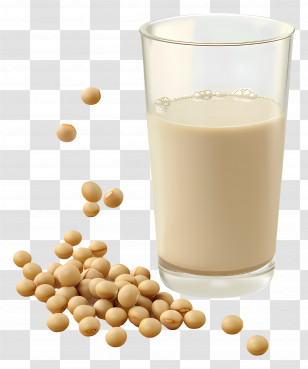 Soy Milk - Glass Of Soy Milk With Soybeans Transparent PNG