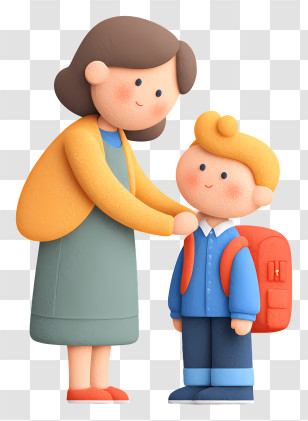 Get Ready For School - Mother Preparing Child For School Transparent PNG