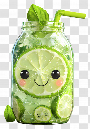 Refreshing Mojito Bottle - Refreshing Lime Jar Drink Transparent PNG