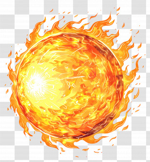 Fireball - Fiery Sun Illustration Transparent PNG
