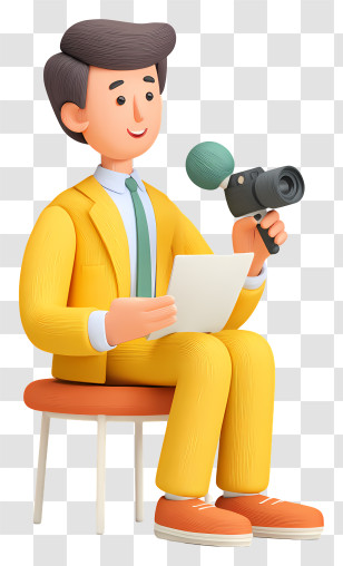 Businessman Giving An Interview - Man Filming With Camera Transparent PNG