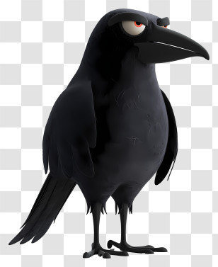 Black Raven - Cartoon Crow With Attitude Transparent PNG