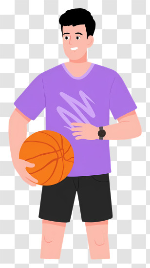 Man Playing Basketball - Basketball Player Holding Ball Transparent PNG