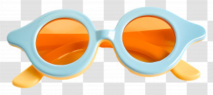 Sunglass Design - Round Orange And Blue Sunglasses For Summer Style Transparent PNG