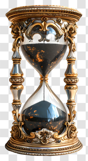 Hourglass - Ornate Antique Hourglass Transparent PNG