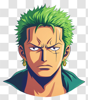One Piece Roronoa Zoro - Anime Character Illustration With Green Hair Transparent PNG