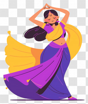 Indian Dancer - Graceful Woman In Traditional Dance Pose Transparent PNG