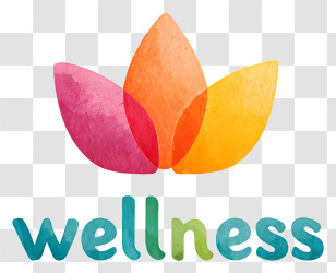 Wellness Logo - Watercolor Wellness Lotus Logo Transparent PNG