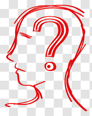 Red Question Mark - Human Face Outline With Question Mark Illustration Transparent PNG