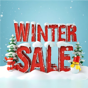 Winter Sale - Winter Sale Advertisement With Festive Snowy Theme Transparent PNG